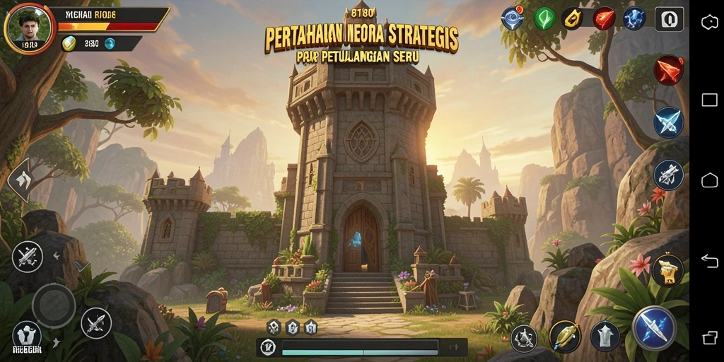 Tampilan gameplay menegangkan dalam Tower Defense di 8180.