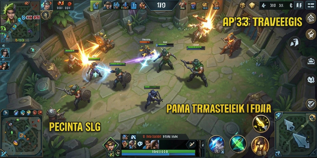 Screenshot menunjukkan aksi seru gameplay strategi di API33.
