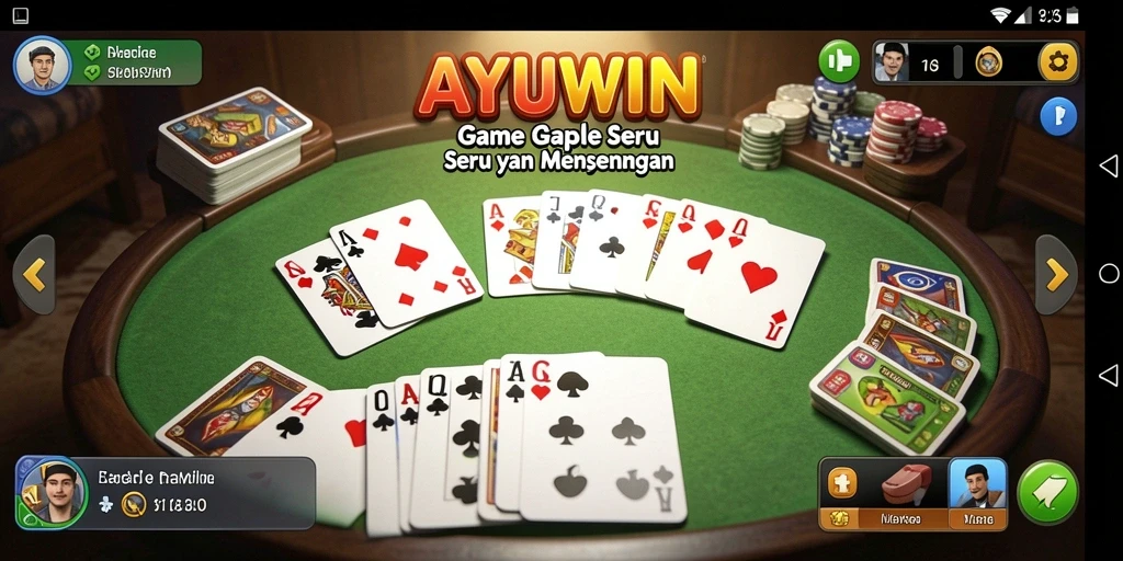 Tampilan gameplay AYUWIN yang menarik saat bermain Gaple.