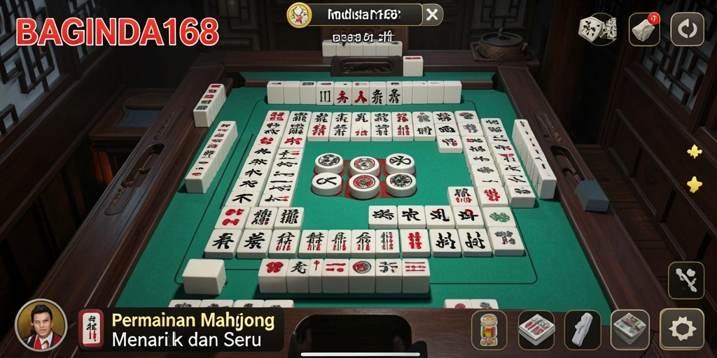 Screenshot gameplay BAGINDA168 menampilkan suasana permainan Mahjong yang seru.