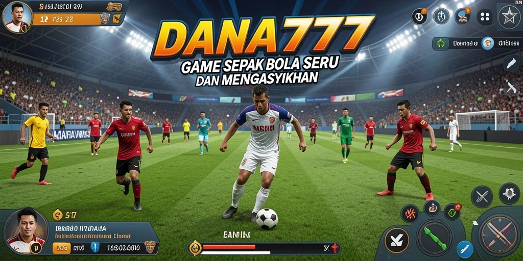 Tangkapan layar gameplay DANA777 yang menampilkan aksi sepak bola yang menegangkan.