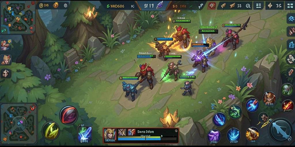 Screenshot menunjukkan aksi seru dalam game MOBA DMD686.