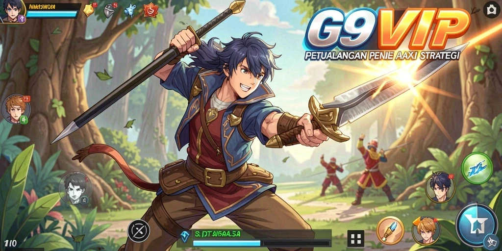 Tampilan dinamis gameplay G9VIP dengan karakter Anime