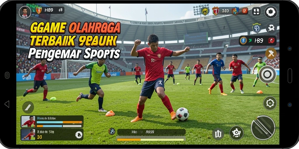 Tampilan utama H89 menampilkan pertandingan olahraga yang intens.