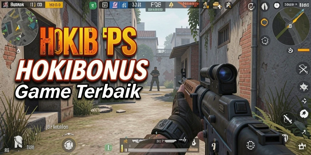 Tangkapan layar HOKIBONUS menunjukkan pertempuran intens di medan perang FPS.