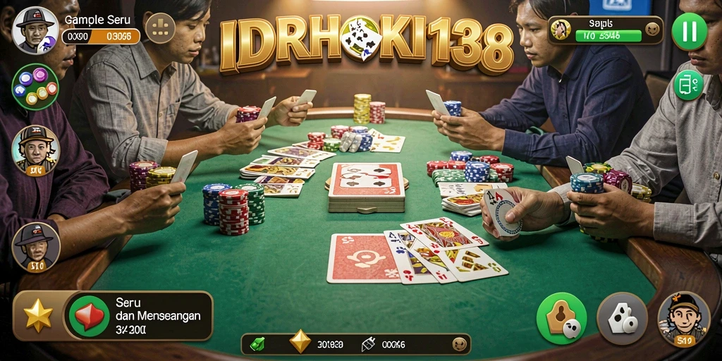 Tampilan gameplay seru dalam IDRHOKI138, game Gaple yang menarik.