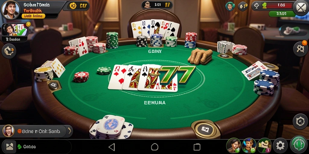 Tampilan gameplay Poker yang seru dan interaktif di SOBAT777.
