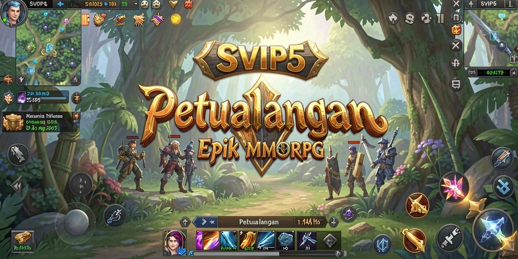 Screenshot gameplay SVIP5 menampilkan pertarungan epik dalam dunia MMORPG.