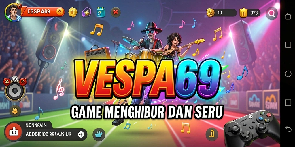 Tampilan gameplay VESPA69 yang penuh semangat dan interaktif.
