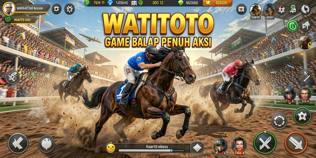 Tampilan gameplay balap yang menegangkan di WATITOTO.